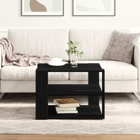 Mesa de Café Negro Roble 59,5x59,5x40 cm Madera