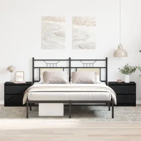 Gabinete de Noche Set de 2 Roble negro Madera