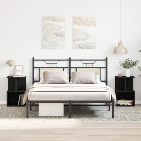 Mesitas de noche 2 pcs Negro Roble 35x35x55 cm Madera Compuesta de , Mesitas de noche - Ref: Foro24-862618, Precio: 69,01 €, ...