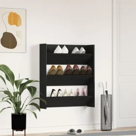Armario de zapatos Negro Roble 80x18x90 cm Madera by , Shoe racks and shoe organizers - Ref: Foro24-862623, Price: 48,94 €, D...