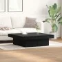 Mesa de café en negro y roble, 90x90x28 cm, hecha de madera de ingeniería | Foro24.es | Tu tienda online para hogar, jardín y más Foro24.es