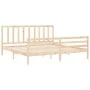 Bed frame with solid wood headboard 200x200 cm by vidaXL, Beds and slatted bases - Ref: Foro24-3193876, Price: 137,90 €, Disc...