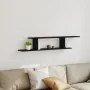 Estante de TV de pared de madera de roble negra 125x18x23 cm, hecho de madera de calidad von , Regale und Regale - Ref: Foro2...