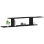 Estante de TV de pared de madera de roble negra 125x18x23 cm, hecho de madera de calidad von , Regale und Regale - Ref: Foro2...