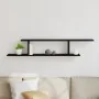 Estante de TV de pared de madera de roble negra 125x18x23 cm, hecho de madera de calidad von , Regale und Regale - Ref: Foro2...