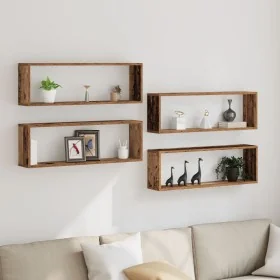 Estanterías de pared 4 pcs Madera antigua 80x15x26 cm Madera trabajada von , Regale und Regale - Ref: Foro24-862640, Preis: 5...