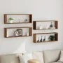 Estanterías de pared 4 pcs Madera antigua 80x15x26 cm Madera trabajada by , Shelves and shelves - Ref: Foro24-862640, Price: ...