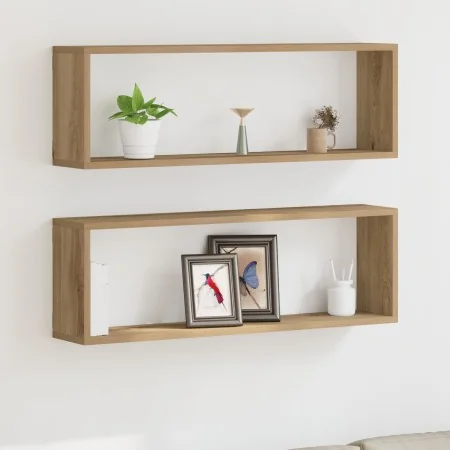 Estanterías de pared 2 piezas Roble Artisan 80x15x26 cm Madera von , Regale und Regale - Ref: Foro24-862641, Preis: 35,36 €, ...