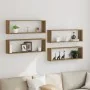 Estante de pared Set de 4 Roble artesanal Madera 80 x 15 x 26 cm by , Shelves and shelves - Ref: Foro24-862642, Price: 53,98 ...