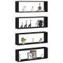 Estantes de pared 4 pcs Negro Roble 80x15x26 cm Madera hecha von , Regale und Regale - Ref: Foro24-862644, Preis: 56,88 €, Ra...