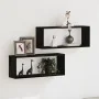 Estanterías de pared 2 paquetes Roble negro 60x15x23 cm Hechas de madera contrachapada by , Shelves and shelves - Ref: Foro24...
