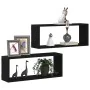 Estanterías de pared 2 paquetes Roble negro 60x15x23 cm Hechas de madera contrachapada by , Shelves and shelves - Ref: Foro24...