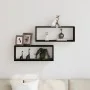 Estanterías de pared 2 paquetes Roble negro 60x15x23 cm Hechas de madera contrachapada by , Shelves and shelves - Ref: Foro24...
