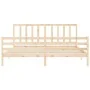 Bed frame with solid wood headboard 200x200 cm by vidaXL, Beds and slatted bases - Ref: Foro24-3193876, Price: 137,90 €, Disc...