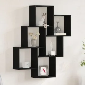 Armario de pared Negro Roble 78x15x92 cm Madera Derivada by , Shelves and shelves - Ref: Foro24-862649, Price: 46,42 €, Disco...