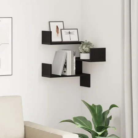 Estante de esquina Negro Roble 40x40x49.5 cm Madera elaborada | Foro24.es | Tu tienda online para hogar, jardín y más Foro24.es