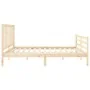 Bed frame with solid wood headboard 200x200 cm by vidaXL, Beds and slatted bases - Ref: Foro24-3193876, Price: 137,90 €, Disc...