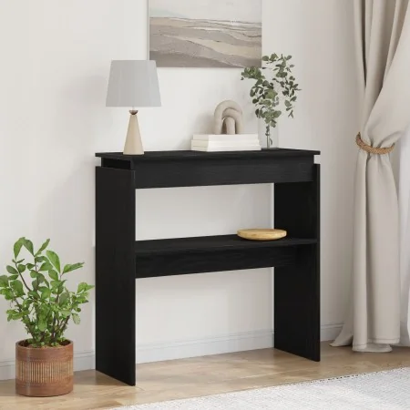 Mesa Consola Negra Roble 80x30x80 cm Madera Ingenierizada von , Seitentische - Ref: Foro24-862661, Preis: 51,51 €, Rabatt: -5%%