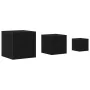 Conjunto de Mesas Laterales Apilables de 3 Piezas de Madera Ingenierada en Negro | Foro24.es | Tu tienda online para hogar, jardín y más Foro24.es