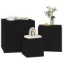 Conjunto de Mesas Laterales Apilables de 3 Piezas de Madera Ingenierada en Negro | Foro24.es | Tu tienda online para hogar, jardín y más Foro24.es