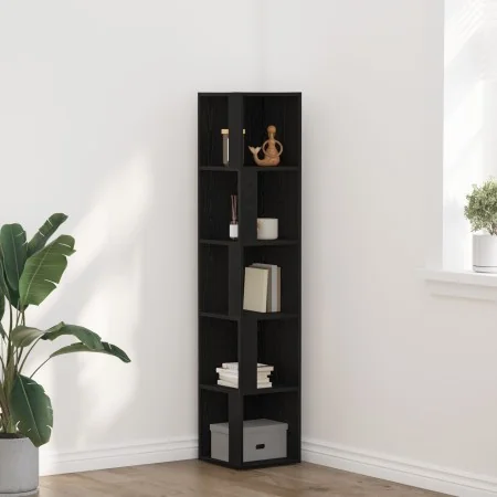 Gabinete Esquinero Negro Roble 33x33x164,5 cm Madera von , Schließfächer und Lagerschränke - Ref: Foro24-862693, Preis: 75,60...