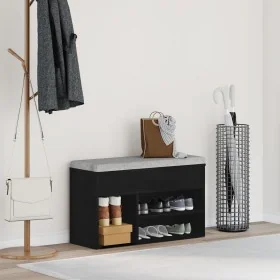 Banco Hall Negro Roble 60x30x45 cm Madera Compuesta de , Zapateros y organizadores de calzado - Ref: Foro24-862703, Precio: 6...
