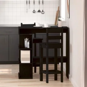 Mesa de Bar de Roble Negro con Estante de Almacenamiento, 100x50x101.5 cm von , Küchen- und Esstische - Ref: Foro24-862705, P...