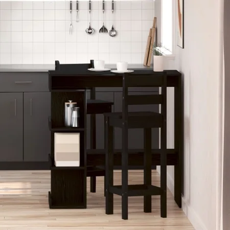 Mesa de Bar de Roble Negro con Estante de Almacenamiento, 100x50x101.5 cm von , Küchen- und Esstische - Ref: Foro24-862705, P...