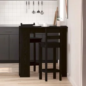 Mesa de Bar con Estante - Roble Negro, 102x50x103.5 cm, Hecha de Madera Ingenierizada de , Mesas de cocina y de comedor - Ref...