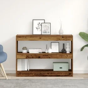 Estantería/Divisor de habitación en madera antigua, 100x30x72 cm, hecho de madera contrachapada by , Bookcases and shelves - ...