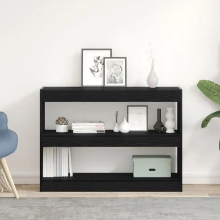 Librero/Divisor de espacio Negro Roble 100x30x72 cm Madera elaborada by , Bookcases and shelves - Ref: Foro24-862723, Price: ...