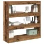 Armario para Libros/Divisor de Habitaciones - Madera Rústica - 100x30x103cm - Madera Elaborada de , Librerías y estanterías -...