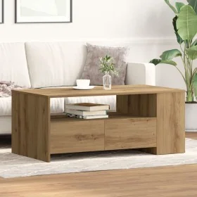 Mesa de Café - Roble Artesanal - 102x55x43.5 cm - Hecha de Madera Elaborada de , Mesas de centro - Ref: Foro24-862732, Precio...