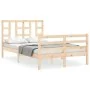 Bed frame with solid wood headboard 120x200 cm by vidaXL, Beds and slatted bases - Ref: Foro24-3193916, Price: 112,20 €, Disc...