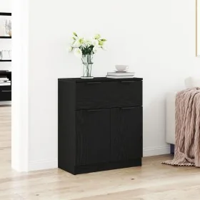 Aparador de roble negro 60x30x70 cm de madera