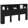 Cabecero con armario de roble negro 180x19x103,5 cm de , Cabeceros y pies de cama - Ref: Foro24-862754, Precio: 96,96 €, Desc...