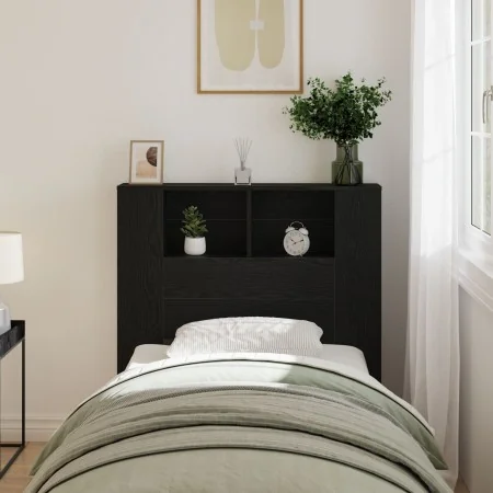 Cabecera de cama Negro Roble 100x19x104.5 cm Hecha de Madera Elaborada by , Headboards and footboards - Ref: Foro24-862756, P...