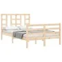 Bed frame with solid wood headboard 120x200 cm by vidaXL, Beds and slatted bases - Ref: Foro24-3193916, Price: 112,20 €, Disc...
