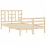 Bed frame with solid wood headboard 120x200 cm by vidaXL, Beds and slatted bases - Ref: Foro24-3193916, Price: 112,20 €, Disc...