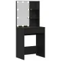Mesa de tocador LED en Roble Negro, 60x40x140 cm, Hecha de Madera Elaborada de , Tocadores para dormitorios - Ref: Foro24-862...