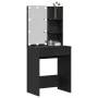 Mesa de tocador LED en Roble Negro, 60x40x140 cm, Hecha de Madera Elaborada de , Tocadores para dormitorios - Ref: Foro24-862...