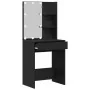 Mesa de tocador LED en Roble Negro, 60x40x140 cm, Hecha de Madera Elaborada de , Tocadores para dormitorios - Ref: Foro24-862...