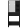 Mesa de tocador LED en Roble Negro, 60x40x140 cm, Hecha de Madera Elaborada de , Tocadores para dormitorios - Ref: Foro24-862...