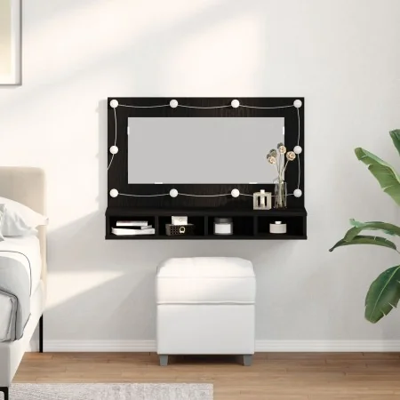 Armario Espejo LED en Roble Negro - 90x31.5x62 cm von , Badezimmerwaschtische - Ref: Foro24-862781, Preis: 89,23 €, Rabatt: -5%%