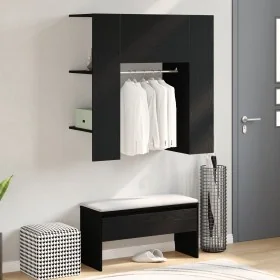 Armario de Pasillo Roble Negro Madera Elaborada 97.5 x 37 x 99 cm von , Schränke und Lagerung - Ref: Foro24-862791, Preis: 83...