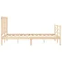 Bed frame with solid wood headboard 120x200 cm by vidaXL, Beds and slatted bases - Ref: Foro24-3193916, Price: 112,20 €, Disc...