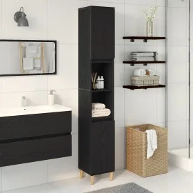Armario de baño Negro Roble 30x30x190 cm Madera elaborada von , Badezimmerwaschtische - Ref: Foro24-862805, Preis: 83,08 €, R...