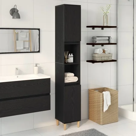 Armario de baño Negro Roble 30x30x190 cm Madera elaborada von , Badezimmerwaschtische - Ref: Foro24-862805, Preis: 83,08 €, R...