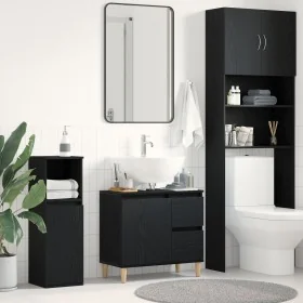 Gabinete de fregadero Madera de roble negra 65x33x60 cm Madera elaborada von , Badezimmerwaschtische - Ref: Foro24-862811, Pr...