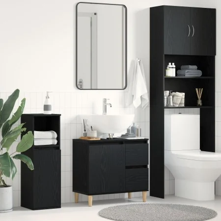 Gabinete de fregadero Madera de roble negra 65x33x60 cm Madera elaborada von , Badezimmerwaschtische - Ref: Foro24-862811, Pr...